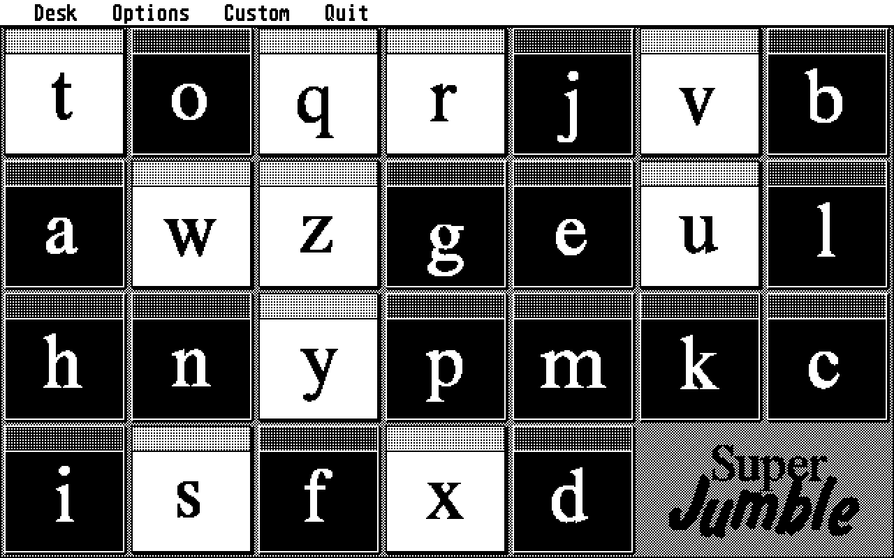 Super Jumble atari screenshot